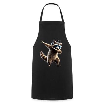 Funny Dabbing Raccoon Farmer Animal Lover Dab - Cooking Apron - black - Front - AI Model Male 185 dark (185cm)