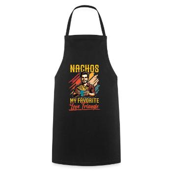 Nachos My Favorite Love Triangle Tortilla Chips - Kochschürze - Schwarz - Vorne - AI Model Male 185 dark (185cm)