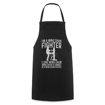 I'm a Wing Chun Fighter. I love Wing Chun - Cooking Apron - black - Front - AI Model Male 185 dark (185cm)