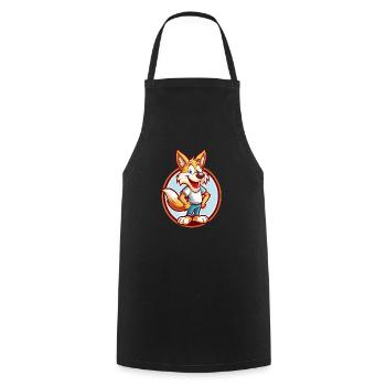 Coyote Funny Kawaii Cartoon Clipart Animal Pet - Cooking Apron - black - Front - AI Model Male 185 dark (185cm)