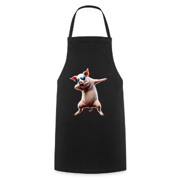Funny Dabbing Pig Farmer Animal Lover Dab - Cooking Apron - black - Front - AI Model Male 185 dark (185cm)