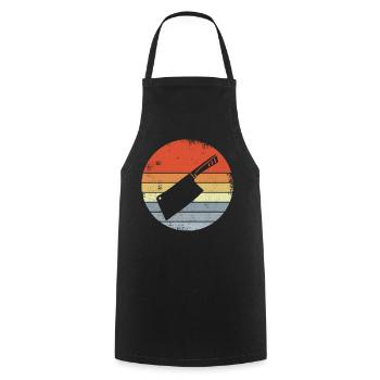 Vintage cleaver - Cooking Apron - black - Front - AI Model Male 185 dark (185cm)