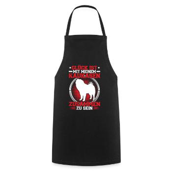 With my Ovcharka his Caucasian Ovcharka - Cooking Apron - black - Front - AI Model Male 185 dark (185cm)