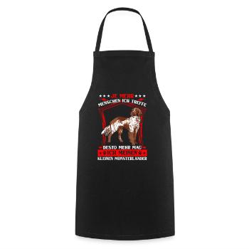 Kleiner Münsterländer mehr mögen - Kochschürze - Schwarz - Vorne - AI Model Male 185 dark (185cm)