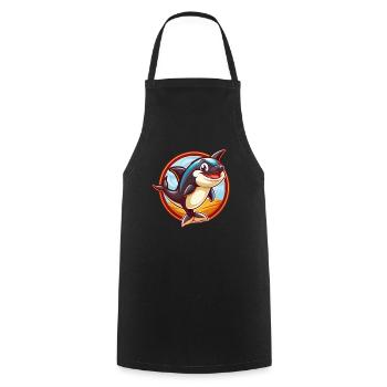 Orca Cute Funny Kawaii Cartoon Clipart Animal Pet - Cooking Apron - black - Front - AI Model Male 185 dark (185cm)