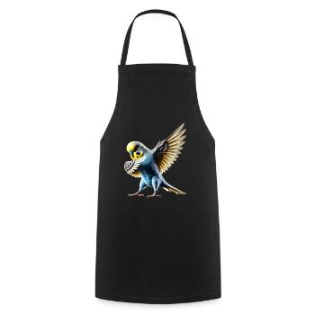 Drôle Dabbing Perruche Oiseau Amoureux des animaux - Tablier de cuisine - noir - Devant - AI Model Male 185 dark (185cm)