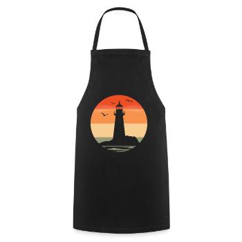 Lighthouse at sunset - Cooking Apron - black - Front - AI Model Male 185 dark (185cm)
