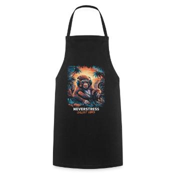 Monkey Chillout Vibes Design Relaxed and Stylish - Cooking Apron - black - Front - AI Model Male 185 dark (185cm)