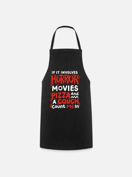 Horrorfilme und Pizza - Kochschürze - Schwarz