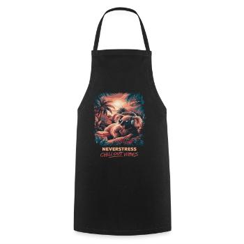 Koala Chillout Vibes Design Relaxed and Stylish - Cooking Apron - black - Front - AI Model Male 185 dark (185cm)