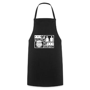 Pulled Pork BBQ My Problem My Pictogram Dad Mom - Kochschürze - Schwarz - Vorne - AI Model Male 185 dark (185cm)