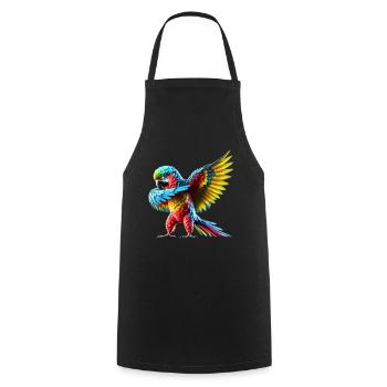 Funny Dabbing Parrot Bird Animal Lover Bird - Cooking Apron - black - Front - AI Model Male 185 dark (185cm)