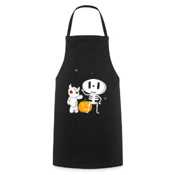 Halloween Society Ghost and Monster - Cooking Apron - black - Front - AI Model Male 185 dark (185cm)