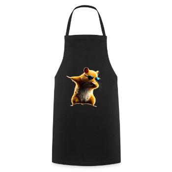 Funny Dabbing Hamster Rodent Animal Lover - Cooking Apron - black - Front - AI Model Male 185 dark (185cm)