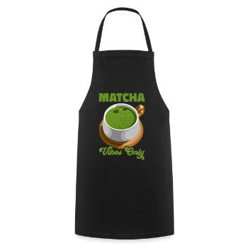 Japanischer Matcha Tee Grüntee Matcha Latte - Kochschürze - Schwarz - Vorne - AI Model Male 185 dark (185cm)