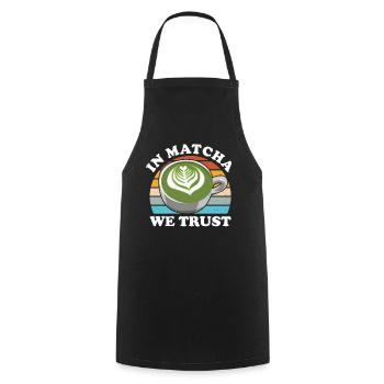 Japanischer Matcha Tee Grüntee Matcha Latte - Kochschürze - Schwarz - Vorne - AI Model Male 185 dark (185cm)