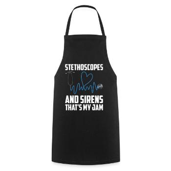 Paramedic Paramedic Ambulance Service - Cooking Apron - black - Front - AI Model Male 185 dark (185cm)