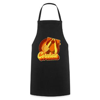 Cornhole Team Bean Bag Player - Kochschürze - Schwarz - Vorne - AI Model Male 185 dark (185cm)