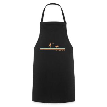 Joueur de sac de haricots de l’équipe Cornhole - Tablier de cuisine - noir - Devant - AI Model Male 185 dark (185cm)