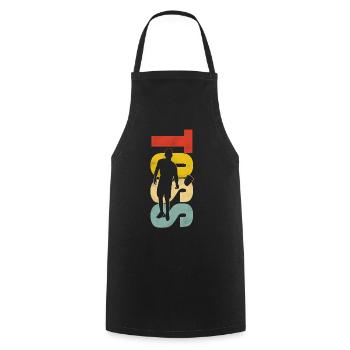 Joueur de sac de haricots de l’équipe Cornhole - Tablier de cuisine - noir - Devant - AI Model Male 185 dark (185cm)