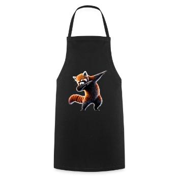 Fun Dabbing Red Panda Animal Lover Safari - Cooking Apron - black - Front - AI Model Male 185 dark (185cm)