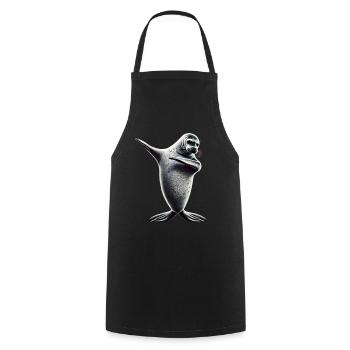 Drôle Dabbing phoque Amoureux des animaux Safari océan - Tablier de cuisine - noir - Devant - AI Model Male 185 dark (185cm)