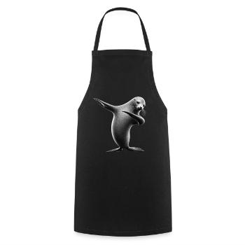 Drôle Dabbing phoque Amoureux des animaux Safari océan - Tablier de cuisine - noir - Devant - AI Model Male 185 dark (185cm)