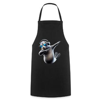 Drôle Dabbing phoque Amoureux des animaux Safari océan - Tablier de cuisine - noir - Devant - AI Model Male 185 dark (185cm)