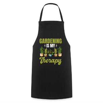 Gardening Landscaping - Gardening is My Therapy - Kochschürze - Schwarz - Vorne - AI Model Male 185 dark (185cm)
