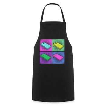 Joueur de sac de haricots de l’équipe Cornhole - Tablier de cuisine - noir - Devant - AI Model Male 185 dark (185cm)