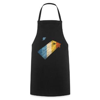 Joueur de sac de haricots de l’équipe Cornhole - Tablier de cuisine - noir - Devant - AI Model Male 185 dark (185cm)