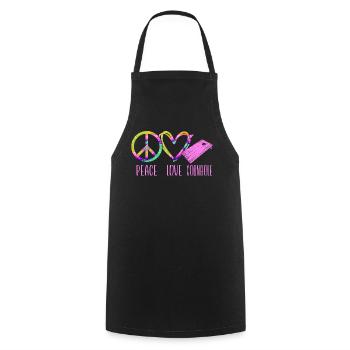 Joueur de sac de haricots de l’équipe Cornhole - Tablier de cuisine - noir - Devant - AI Model Male 185 dark (185cm)
