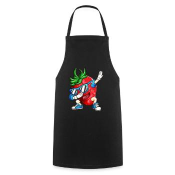 Erdbeere macht Dabbing Erdbeereis Tanz Shirt - Kochschürze - Schwarz - Vorne - AI Model Male 185 dark (185cm)
