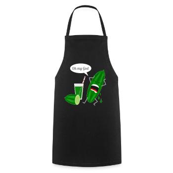 Conception humoristique de concombre avec cri - Tablier de cuisine - noir - Devant - AI Model Male 185 dark (185cm)