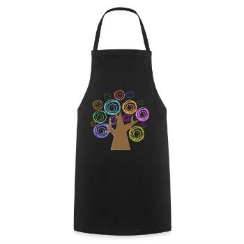 Colorful Spiral Baum Design - Kochschürze - Schwarz - Vorne - AI Model Male 185 dark (185cm)