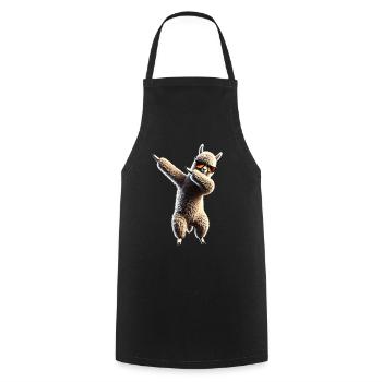 Lustiges Dabbing Alpaka Lama Tierliebhaber Safari - Kochschürze - Schwarz - Vorne - AI Model Male 185 dark (185cm)