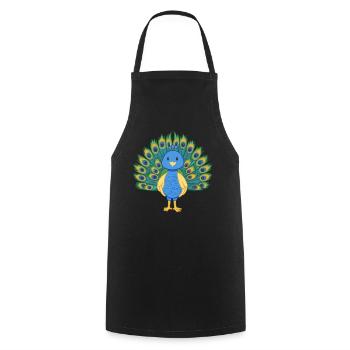 Peacock - Cooking Apron - black - Front - AI Model Male 185 dark (185cm)