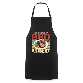 Brisket Barbeque In The World Of BBQ Grilled Meat - Cooking Apron - black - Front - AI Model Male 185 dark (185cm)