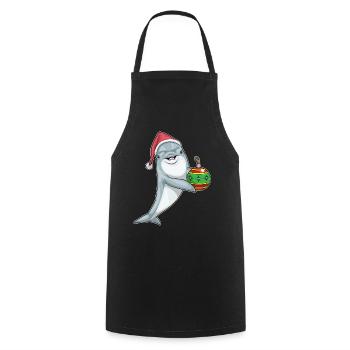 Dolphin Christmas Christmas Ball - Cooking Apron - black - Front - AI Model Male 185 dark (185cm)