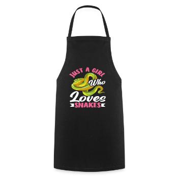 Girl Loves Snakes - Cooking Apron - black - Front - AI Model Male 185 dark (185cm)