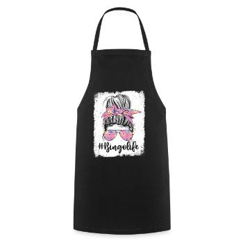 Bingo Life Messy Bun Drôle Loterie Jeux de hasard Bingo - Tablier de cuisine - noir - Devant - AI Model Male 185 dark (185cm)