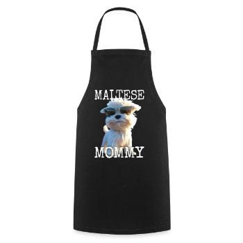 Maltese Mommy Mama Muttertag Mom Süßer Malteser - Kochschürze - Schwarz - Vorne - AI Model Male 185 dark (185cm)