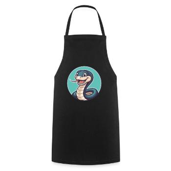 Serpent Kawaii Dessin animé Personnage Animal Animal Visage - Tablier de cuisine - noir - Devant - AI Model Male 185 dark (185cm)
