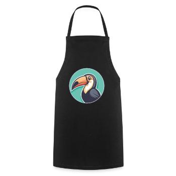 Toucan Kawaii Dessin animé Personnage Animal Animal Visage - Tablier de cuisine - noir - Devant - AI Model Male 185 dark (185cm)