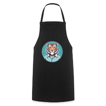 Tigre Kawaii Dessin animé Personnage Animal Animal Visage - Tablier de cuisine - noir - Devant - AI Model Male 185 dark (185cm)