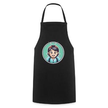coccinelle kawaii dessin animé personnage animal visage d’animal de compagnie - Tablier de cuisine - noir - Devant - AI Model Male 185 dark (185cm)
