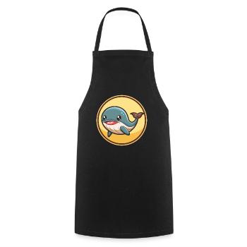 baleine kawaii dessin animé personnage animal visage d’animal - Tablier de cuisine - noir - Devant - AI Model Male 185 dark (185cm)
