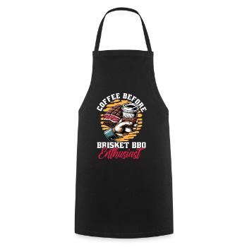 Brisket Barbecue Coffee Grilled Meat Coffee Lover - Kochschürze - Schwarz - Vorne - AI Model Male 185 dark (185cm)