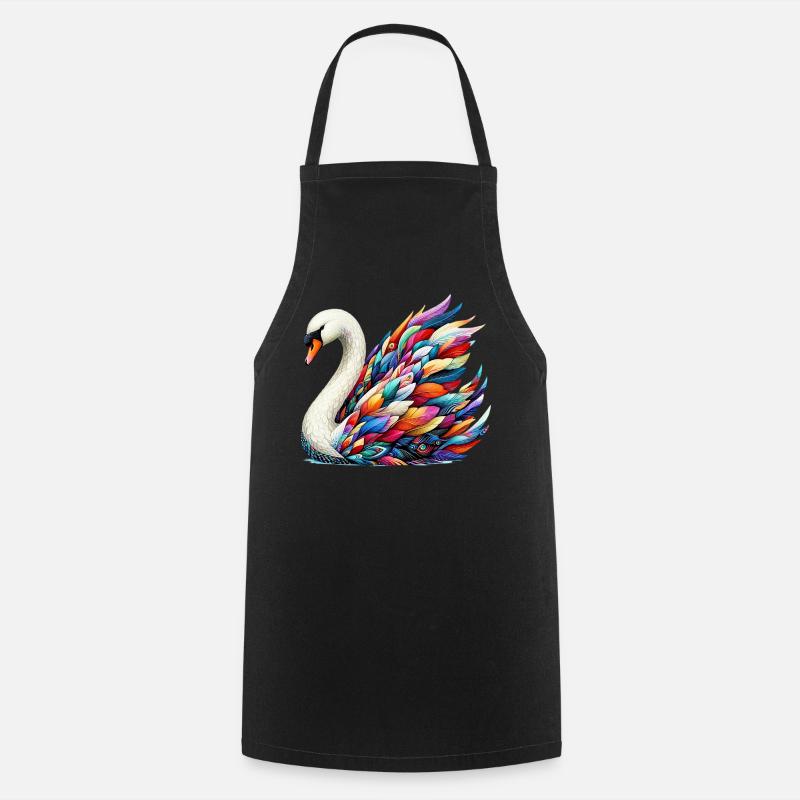 Schwan - Kochschürze - Schwarz
