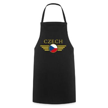 J’aime la République tchèque, T-shirt design de style élégance - Tablier de cuisine - noir - Devant - AI Model Male 185 dark (185cm)